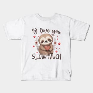 I Love You Slow Much Valentines Day Kids T-Shirt